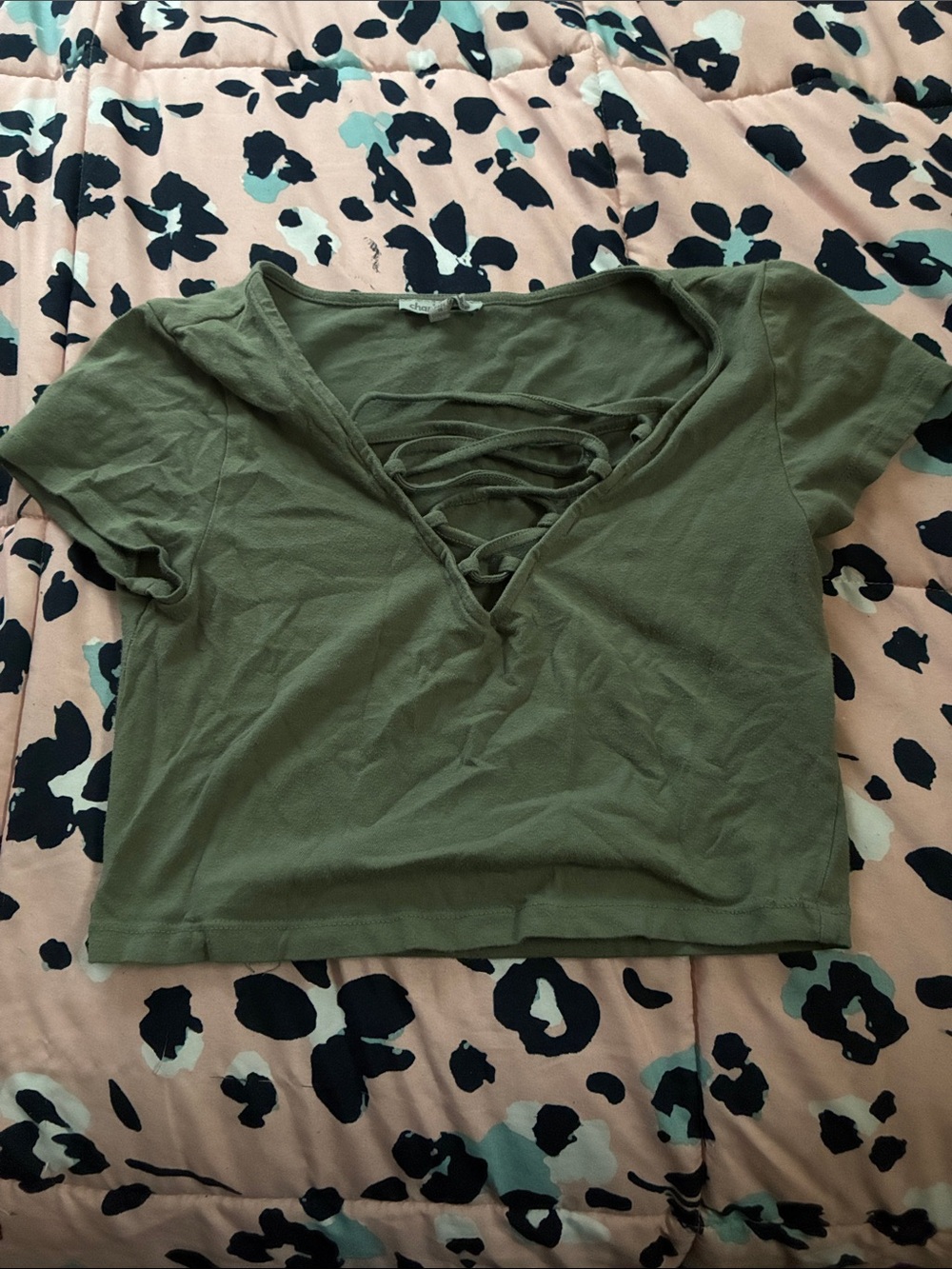 Green crop top
